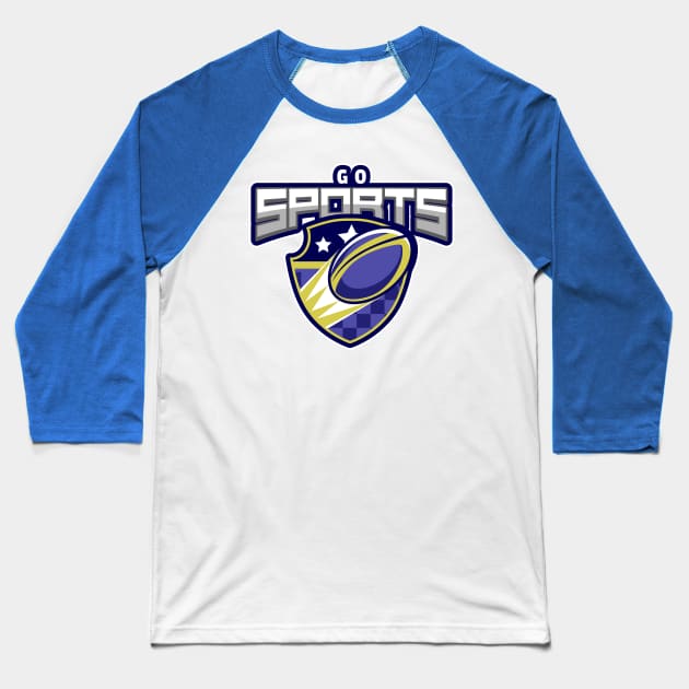 Go Sports - Rugby Fan Baseball T-Shirt by Meta Cortex